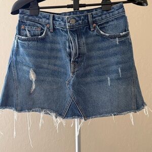 GRLFRND Distressed Blue Mini Skirt